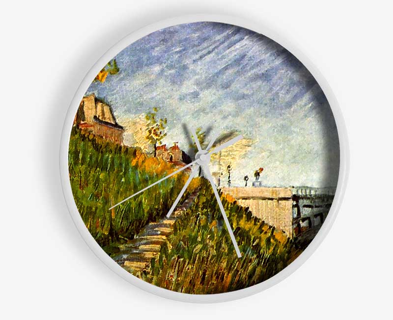 Van Gogh Banks Of The Seine With Pont De Clichy Clock - Wallart-Direct UK