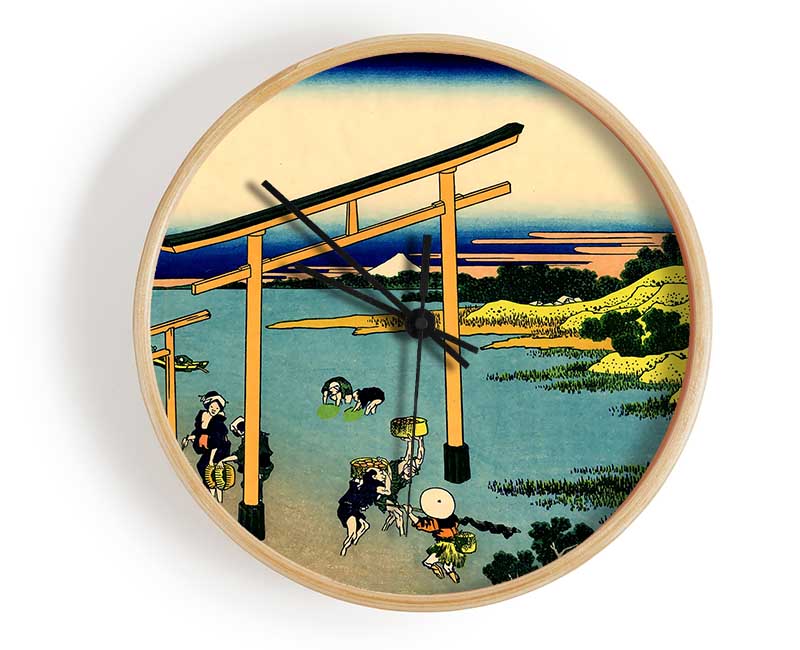 Hokusai Bay Of Noboto Clock - Wallart-Direct UK