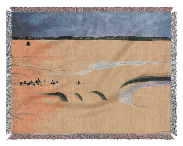 Felix Vallotton Beach At Low Tide Woven Blanket