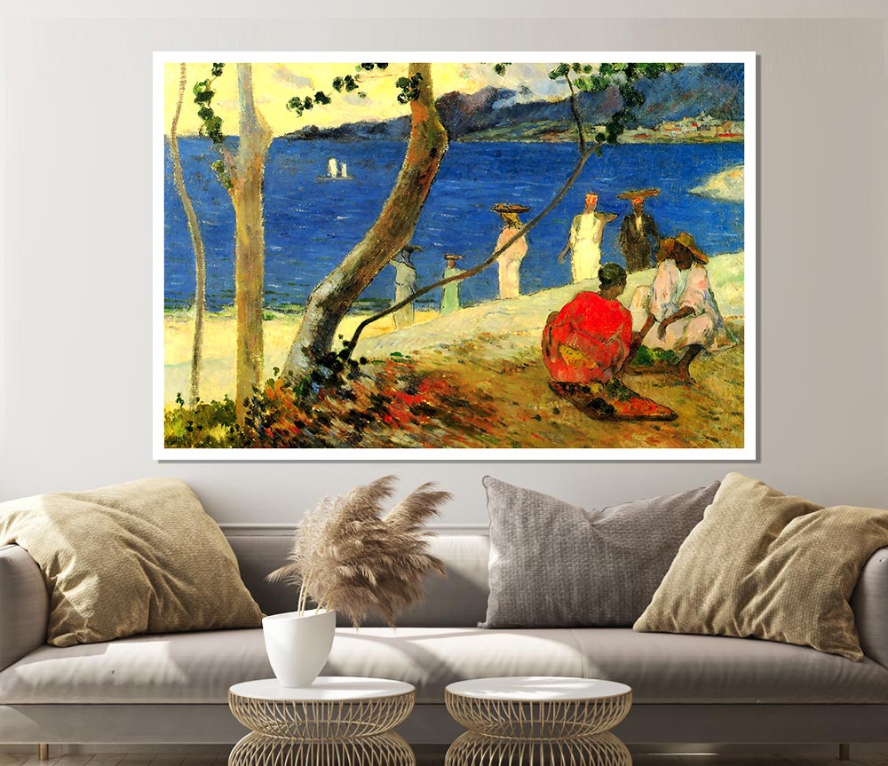 Gauguin Beach Scene Print Poster Wall Art