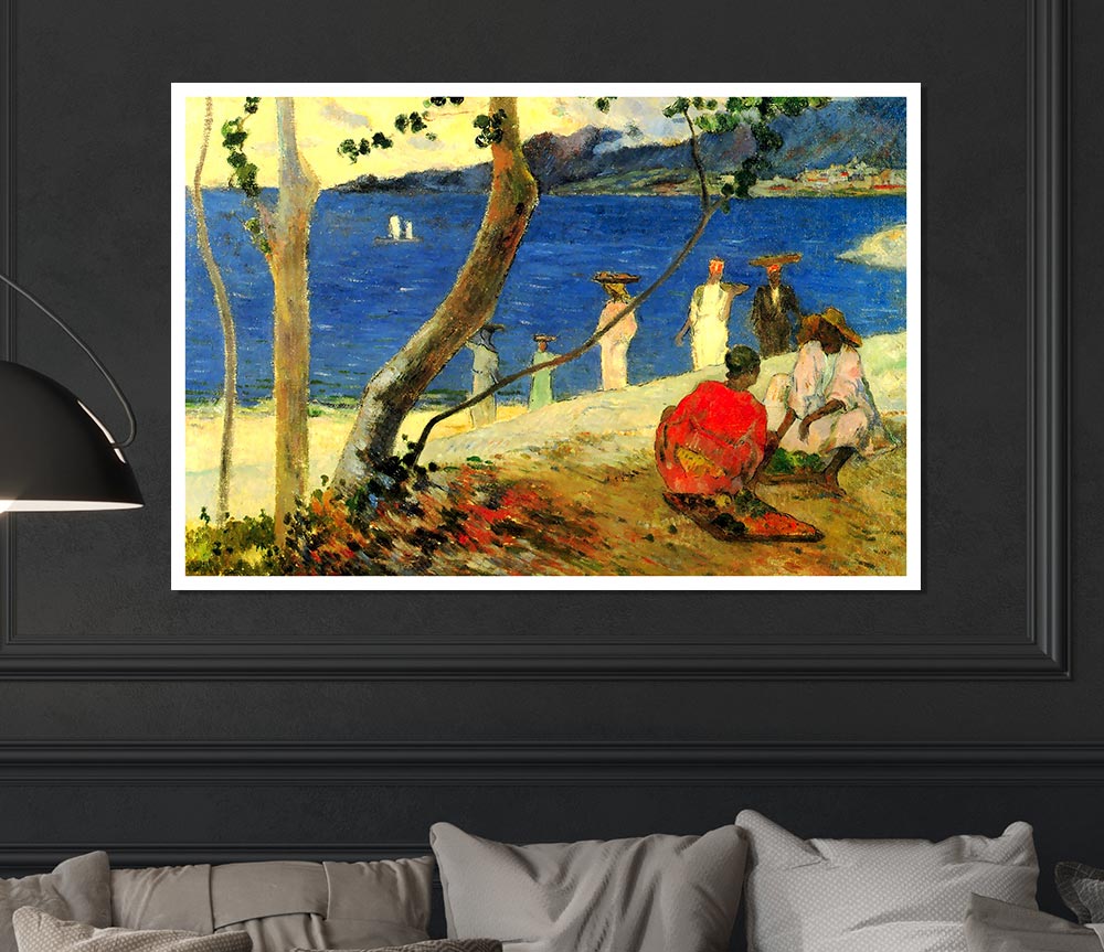 Gauguin Beach Scene Print Poster Wall Art