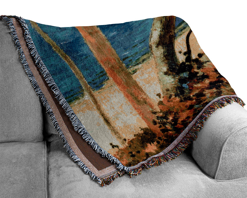 Gauguin Beach Scene Woven Blanket