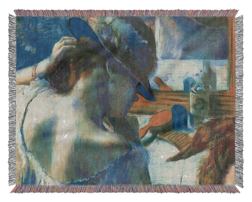 Degas Before The Mirror Woven Blanket