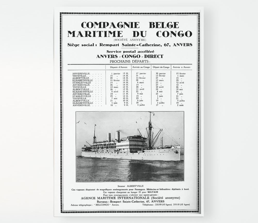 Belgian Congo Print Poster Wall Art