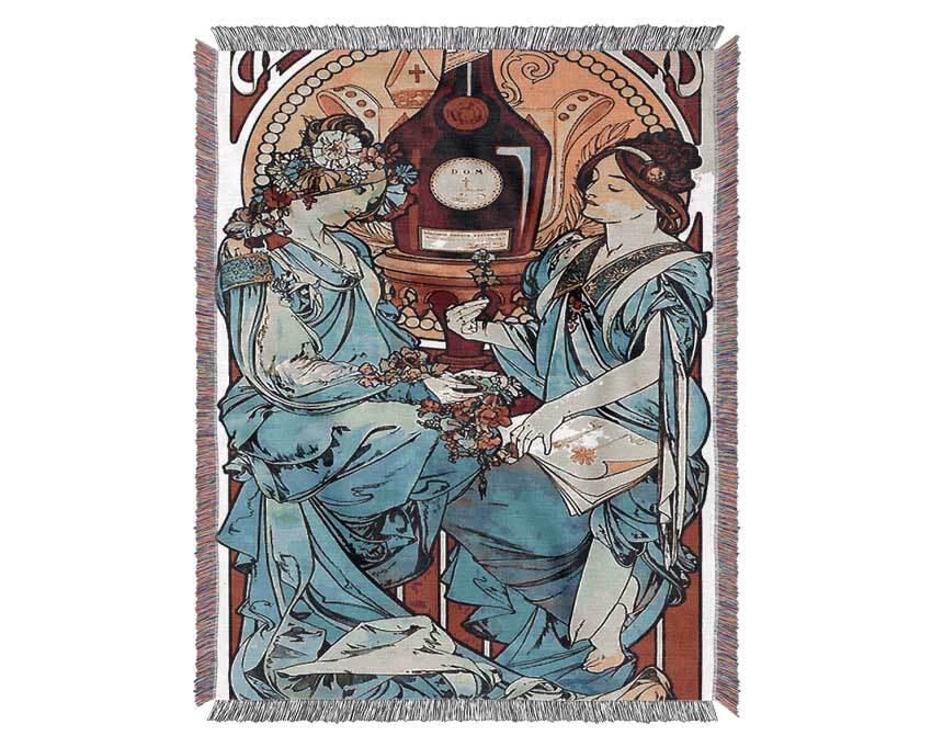 Alphonse Mucha Benedictine Woven Blanket