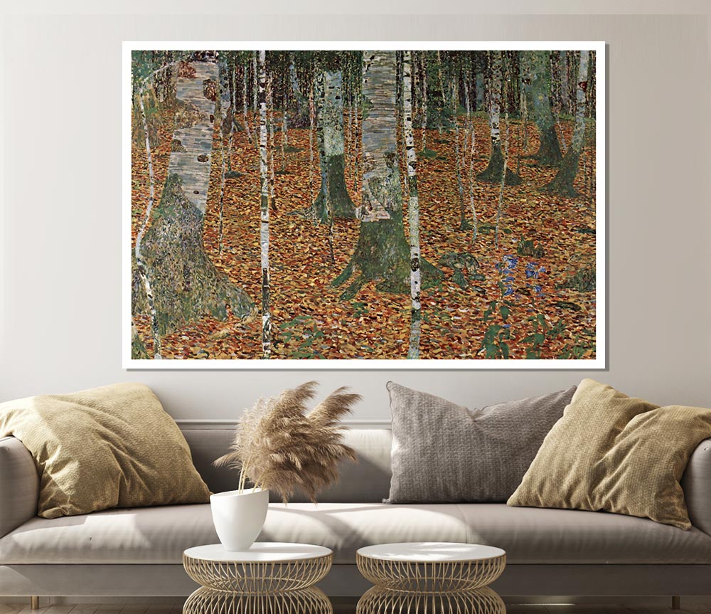 Klimt Birch Forest Print Poster Wall Art