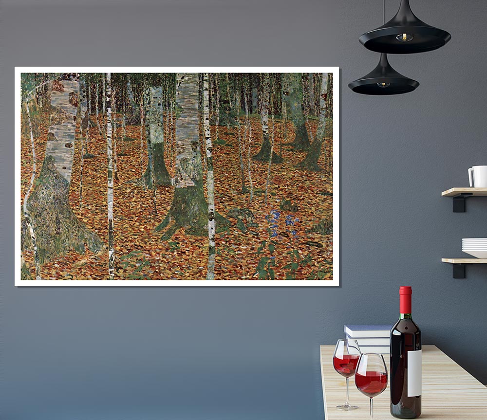 Klimt Birch Forest Print Poster Wall Art