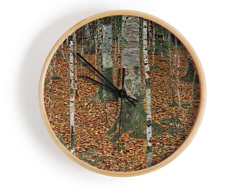 Klimt Birch Forest Clock - Wallart-Direct UK