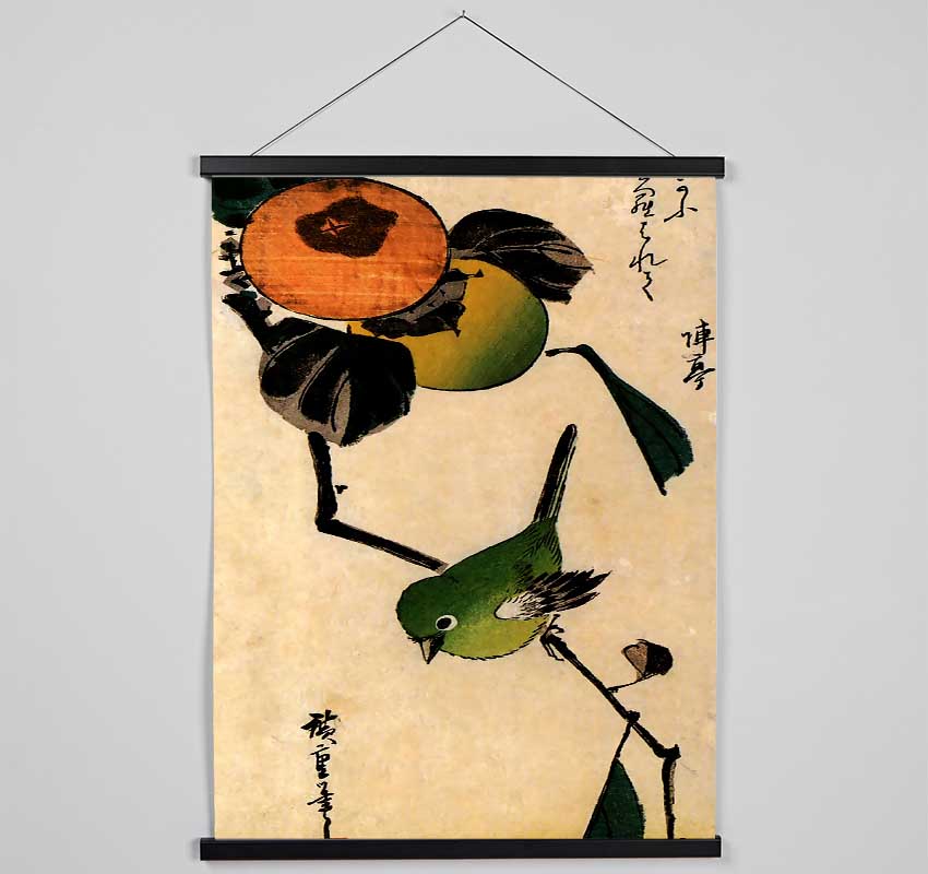 Hiroshige Bird On A Persimmon Tree Hanging Poster - Wallart-Direct UK