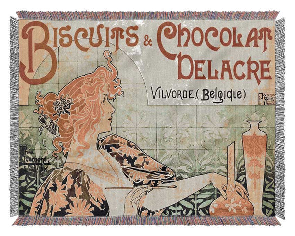 Biscuits And Chocolat Delacre Woven Blanket