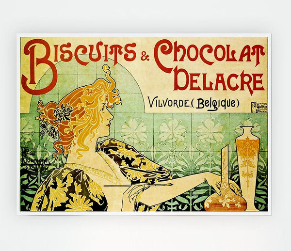 Biscuits And Chocolat Delacre Print Poster Wall Art