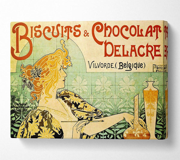 Picture of Biscuits And Chocolat Delacre Canvas Print Wall Art