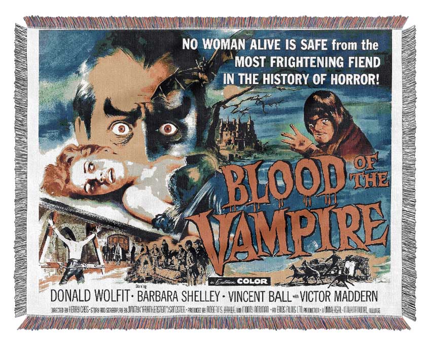 Blood Of The Vampire Poster 2 Woven Blanket