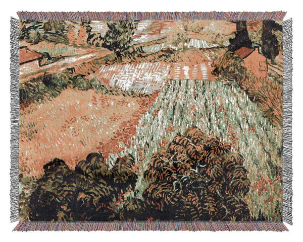 Van Gogh Blooming Field Woven Blanket