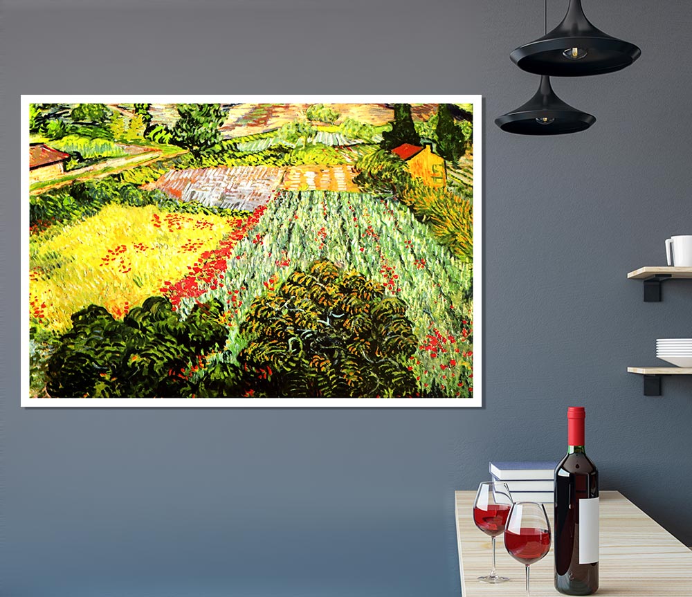 Van Gogh Blooming Field Print Poster Wall Art