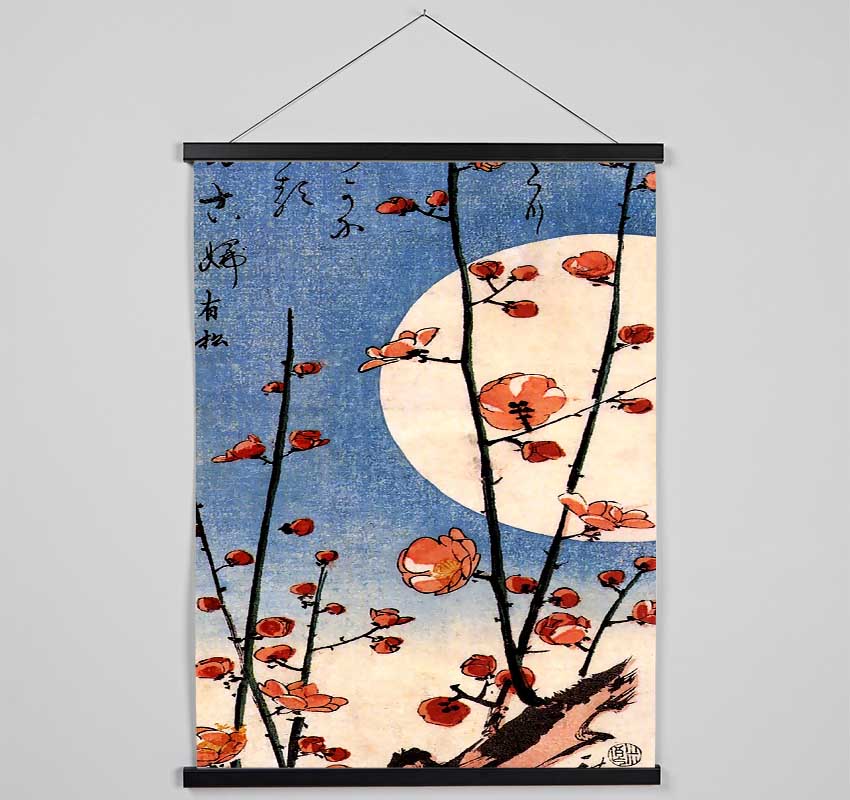 Hiroshige Blooming Plum Tree With Full Moon Hanging Poster - Wallart-Direct UK