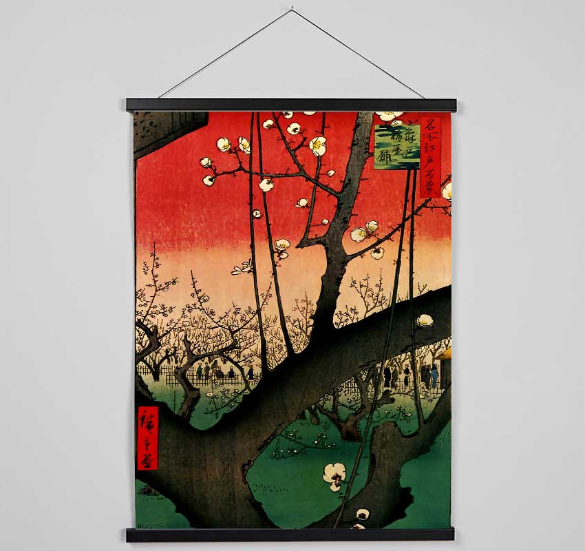 Hiroshige Blooming Trees Hanging Poster - Wallart-Direct UK