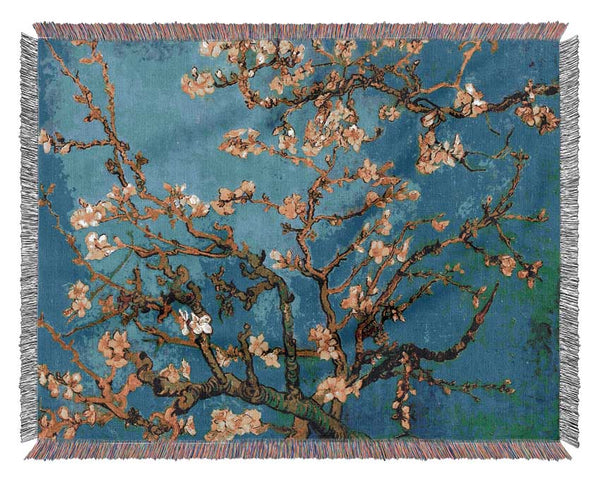 Van Gogh Blossoming Almond Tree Woven Blanket