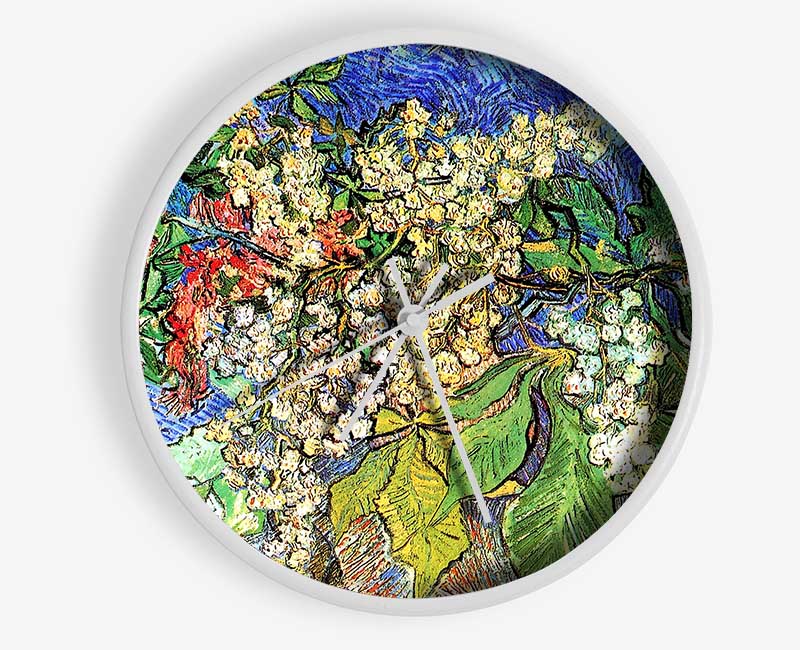 Van Gogh Blossoming Chestnut Branches Clock - Wallart-Direct UK