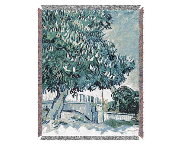 Van Gogh Blossoming Chestnut Tree 2 Woven Blanket