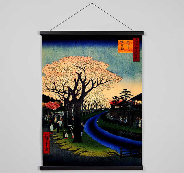 Hiroshige Blossoms On The Tama River Hanging Poster - Wallart-Direct UK