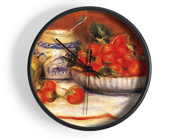 Renoir Bowl Of Strawberries Clock - Wallart-Direct UK