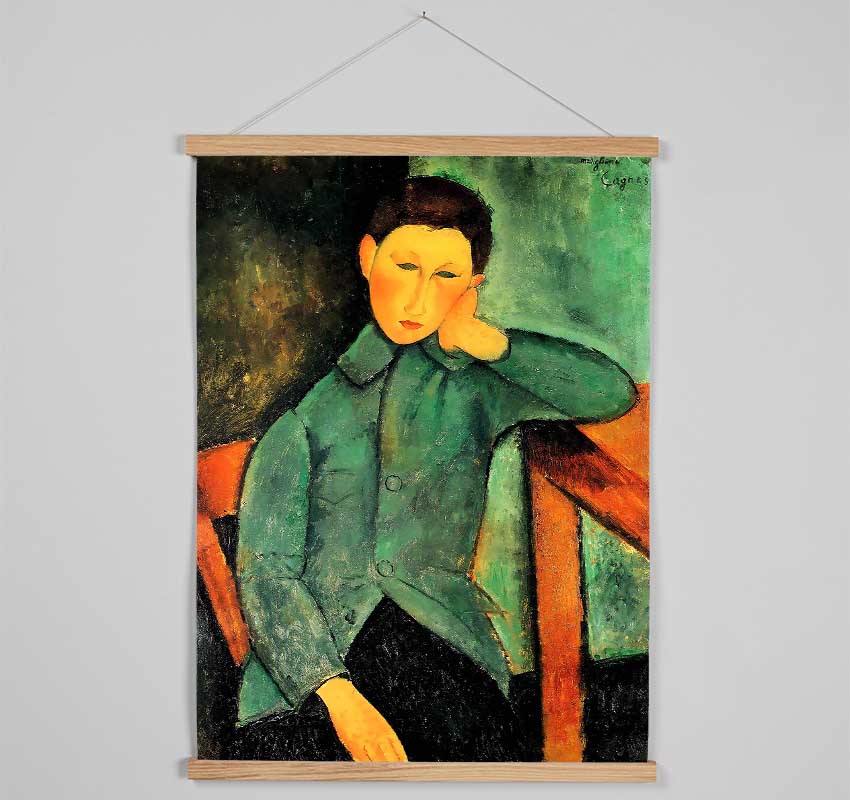 Modigliani Boy In A Blue Jacket Hanging Poster - Wallart-Direct UK