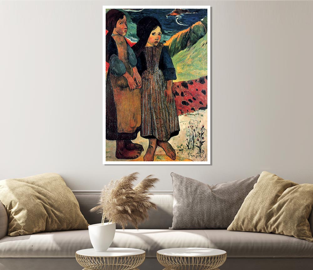 Gauguin Breton Near Sea Print Poster Wall Art