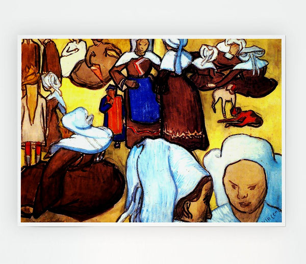 Emile Bernard Breton Women After Print Poster Wall Art