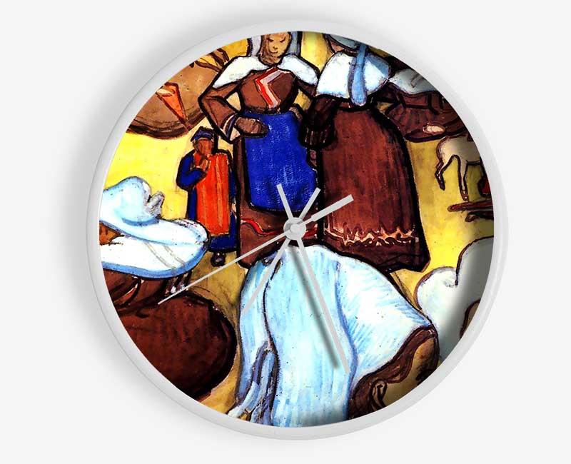 Emile Bernard Breton Women After Clock - Wallart-Direct UK