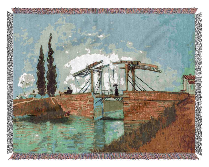 Van Gogh Bridge At Arles Woven Blanket