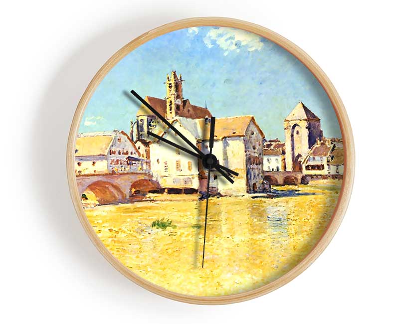 Sisley Bridge Of Moret In Morning Sun Clock - Wallart-Direct UK