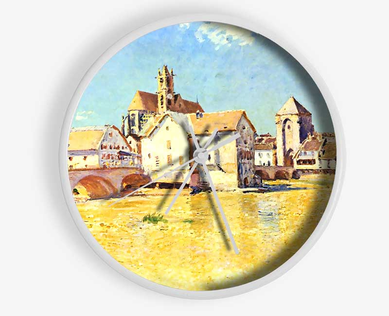 Sisley Bridge Of Moret In Morning Sun Clock - Wallart-Direct UK