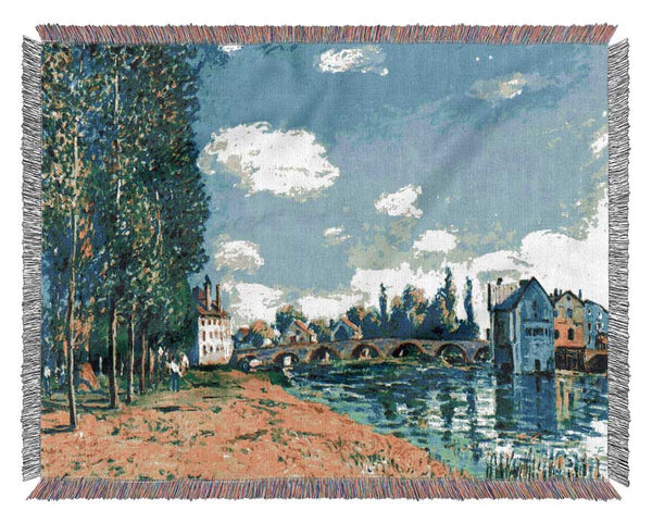 Sisley Bridge Of Moret In Summer Woven Blanket