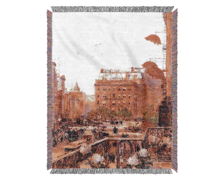 Hassam Broadway And Fifth Avenue Woven Blanket