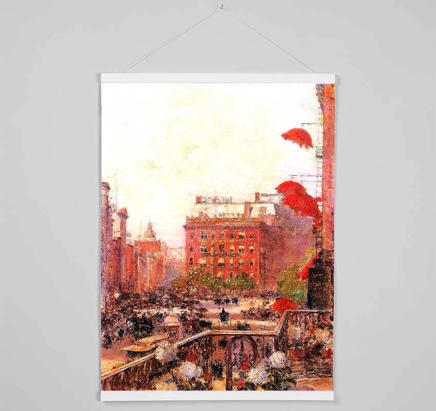 Hassam Broadway And Fifth Avenue Hanging Poster - Wallart-Direct UK