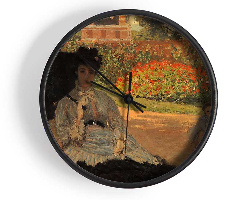 Monet Camille In The Garden With Jean And His Nanny Clock - Wallart-Direct UK