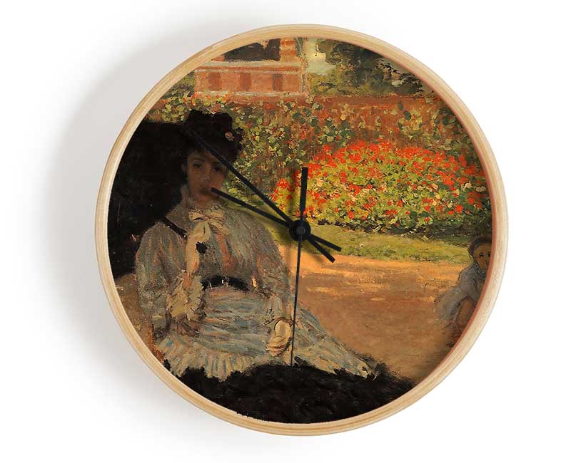 Monet Camille In The Garden With Jean And His Nanny Clock - Wallart-Direct UK