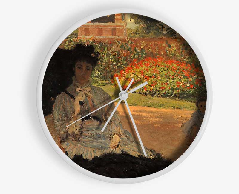 Monet Camille In The Garden With Jean And His Nanny Clock - Wallart-Direct UK