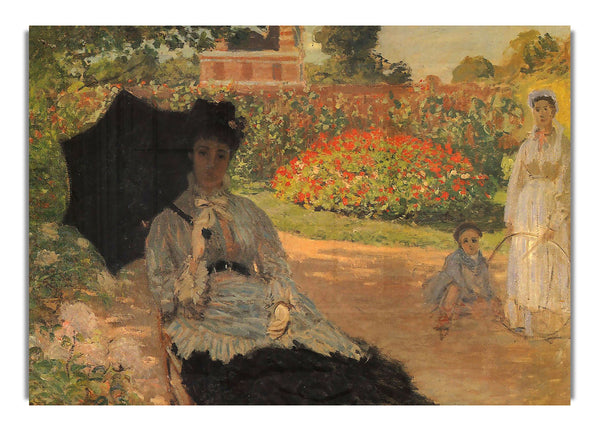 Camille In The Garden With Jean And His Nanny By Monet