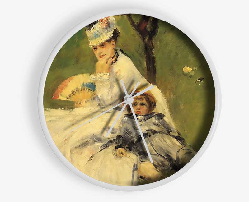 Renoir Camille Monet And Her Son Jean In The Garden Of Argenteuil Clock - Wallart-Direct UK