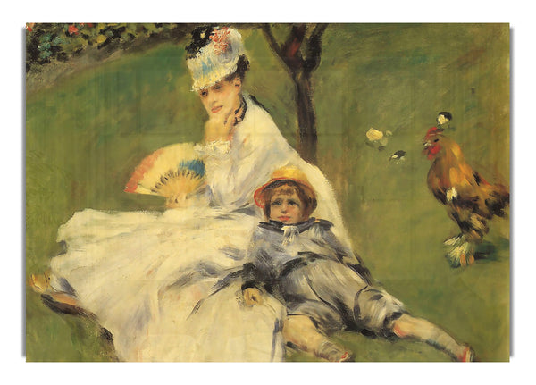 Camille Monet And Her Son Jean In The Garden Of Argenteuil By Renoir