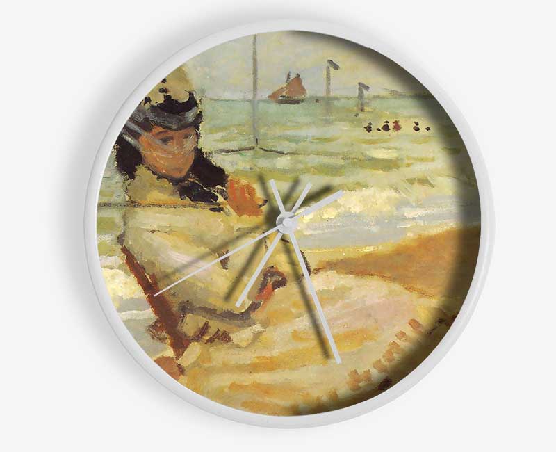 Monet Camille On The Beach At Trouville Clock - Wallart-Direct UK