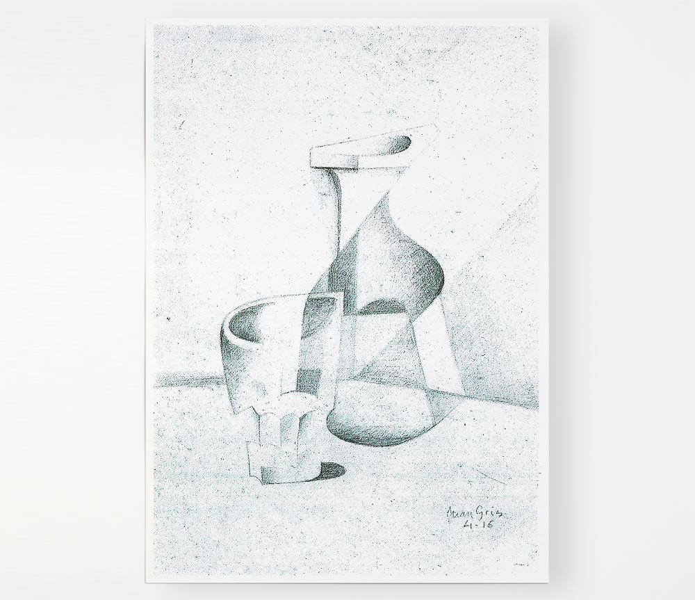 Juan Gris Caraffe And Glass Print Poster Wall Art