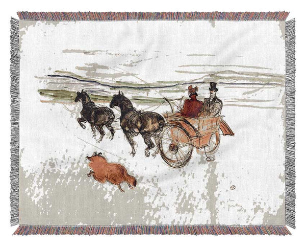 Toulouse Lautrec Carriage Woven Blanket