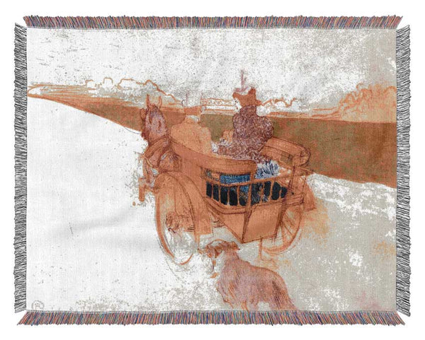 Toulouse Lautrec Carriage With Dog Woven Blanket