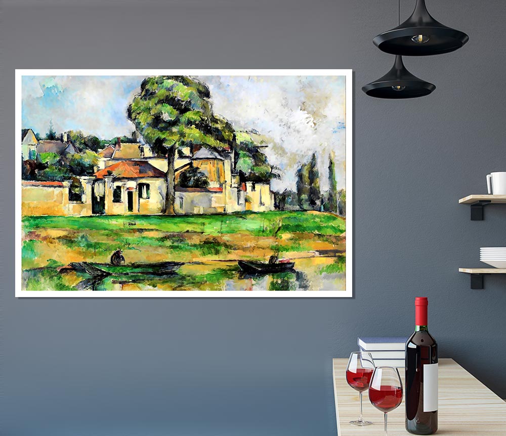 Cezanne Banks Of The Marne Print Poster Wall Art