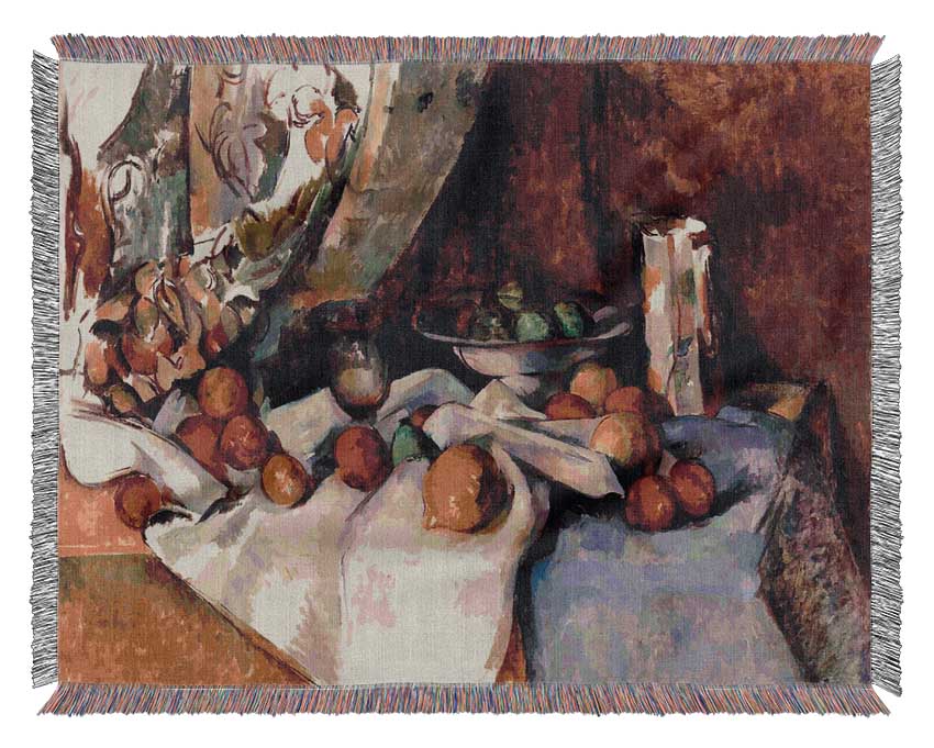 Cezanne Still Life With Apples Woven Blanket