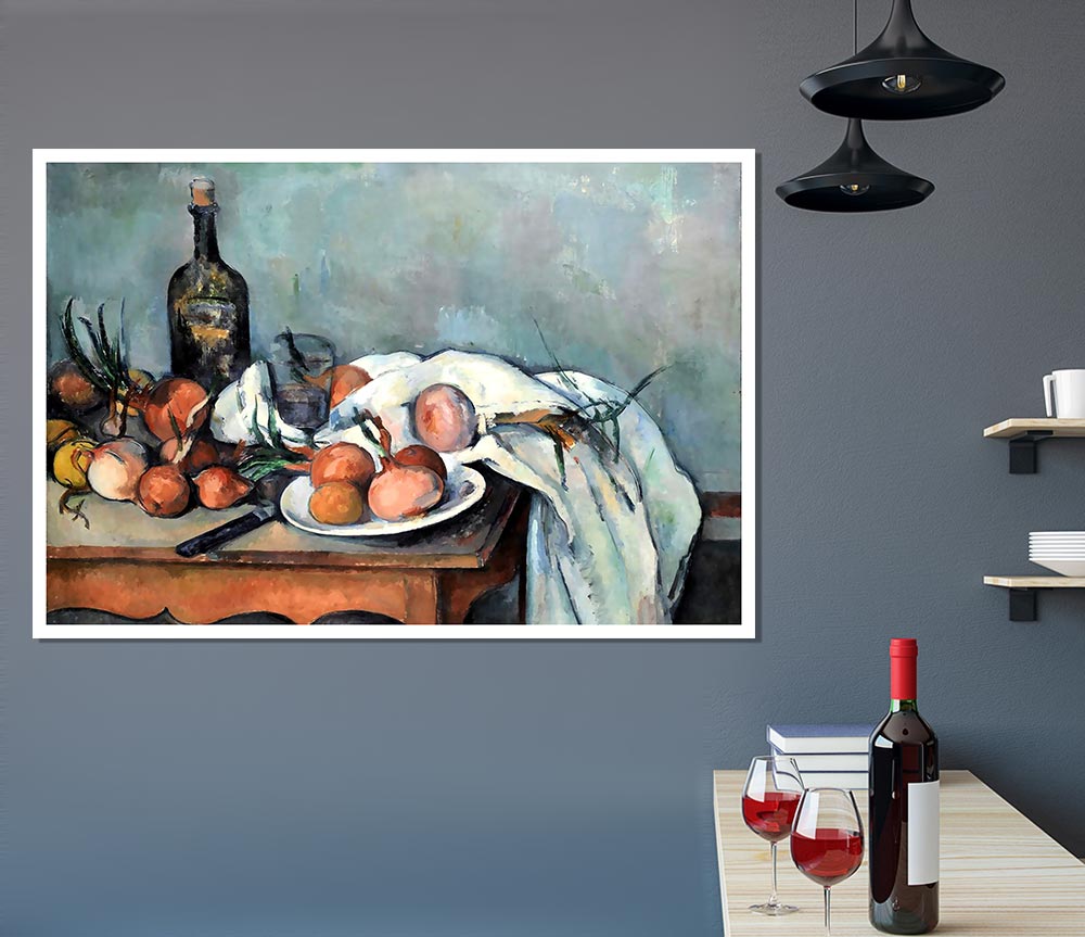 Cezanne Still Life With Onions Print Poster Wall Art