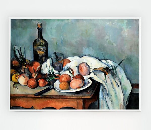 Cezanne Still Life With Onions Print Poster Wall Art